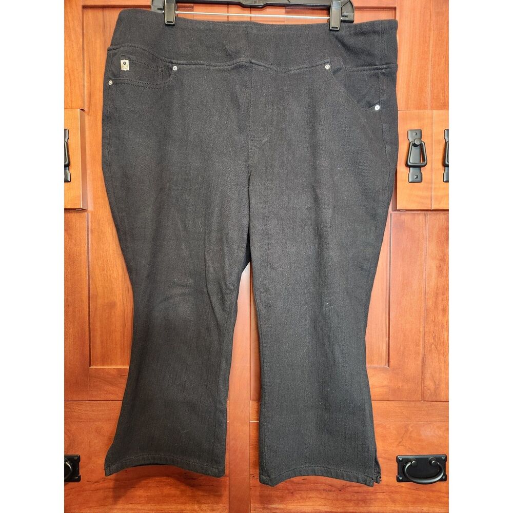 Belle by Kim Gravel Believe In your Beauty Black Denim Capris Size 20W